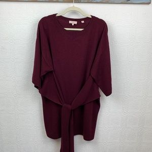 Ted Baker London Sweater Large Short Sleeve Maroon Womens